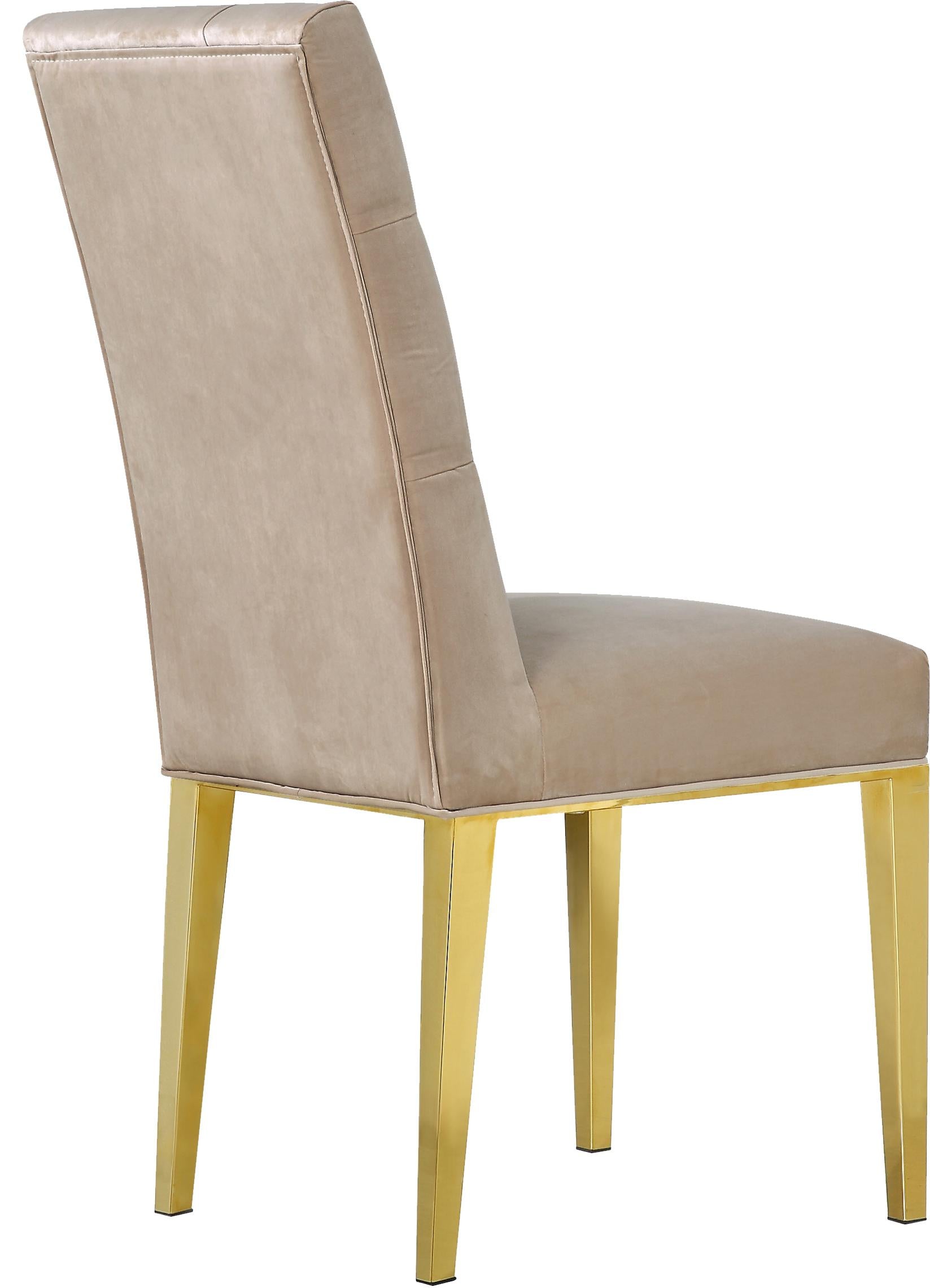 Capri Beige Velvet Dining Chair - Luxe Home Furnishings (Jersey City, NJ)