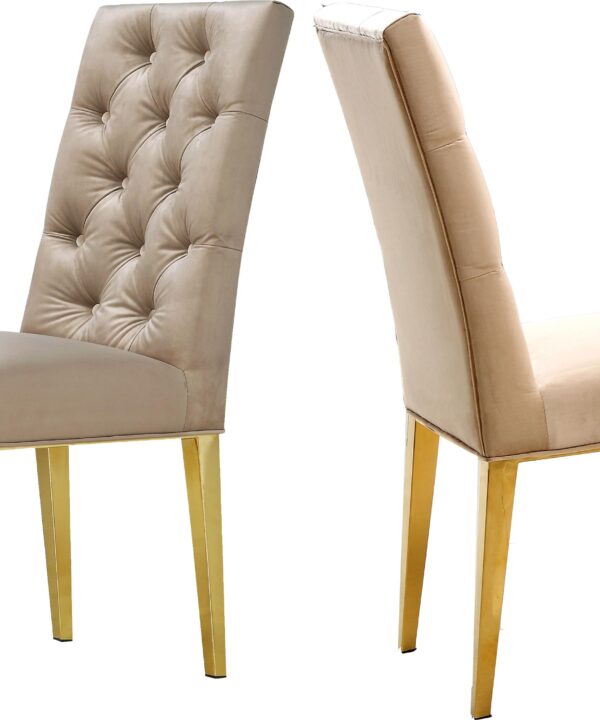 Capri Beige Velvet Dining Chair - Luxe Home Furnishings (Jersey City, NJ)
