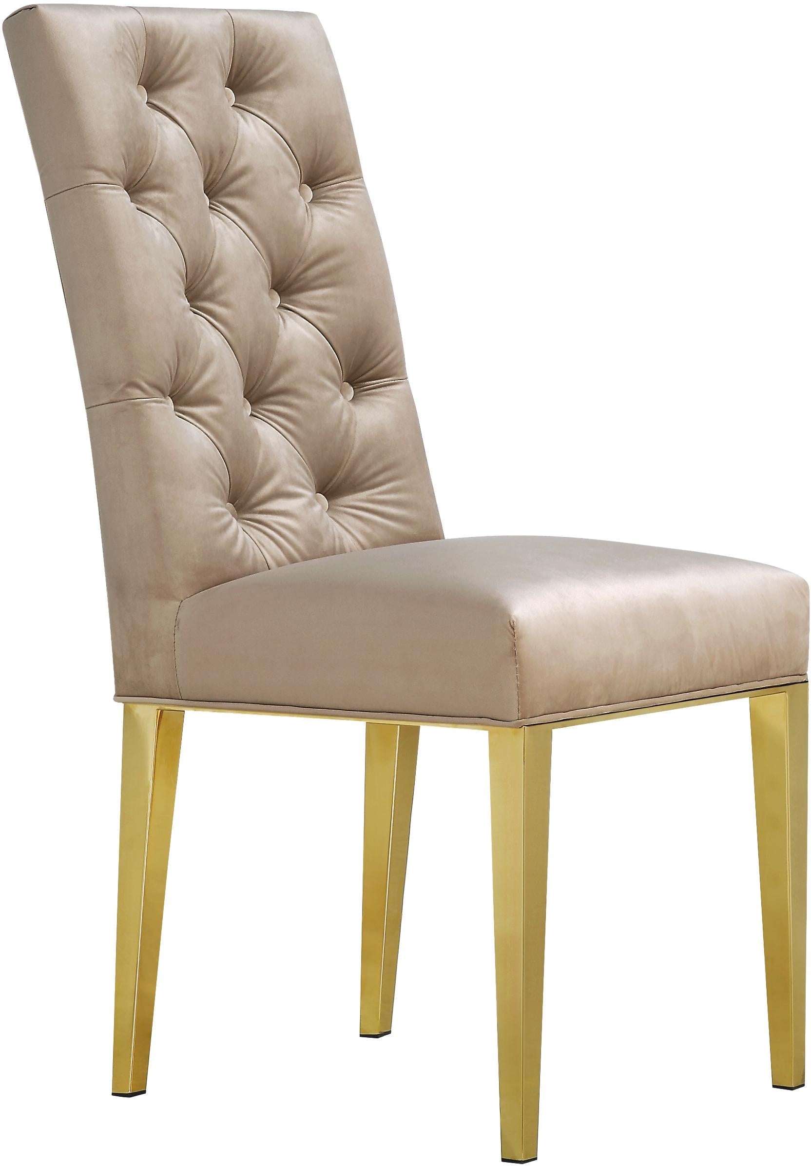 Capri Beige Velvet Dining Chair - Luxe Home Furnishings (Jersey City, NJ)