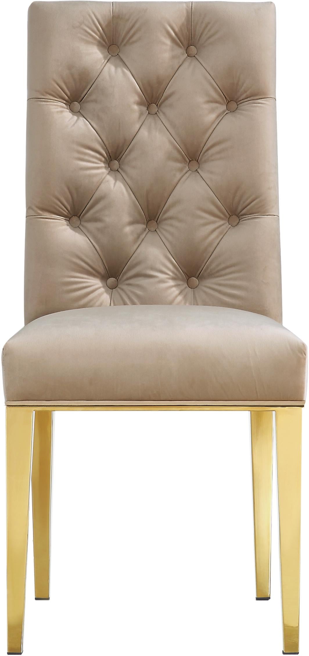 Capri Beige Velvet Dining Chair - Luxe Home Furnishings (Jersey City, NJ)