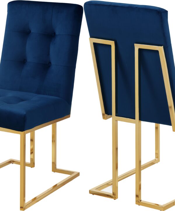 Pierre Navy Velvet Dining Chair - Luxe Home Furnishings (Jersey City, NJ)