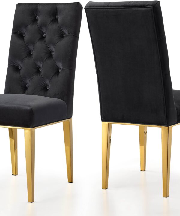 Capri Black Velvet Dining Chair - Luxe Home Furnishings (Jersey City, NJ)