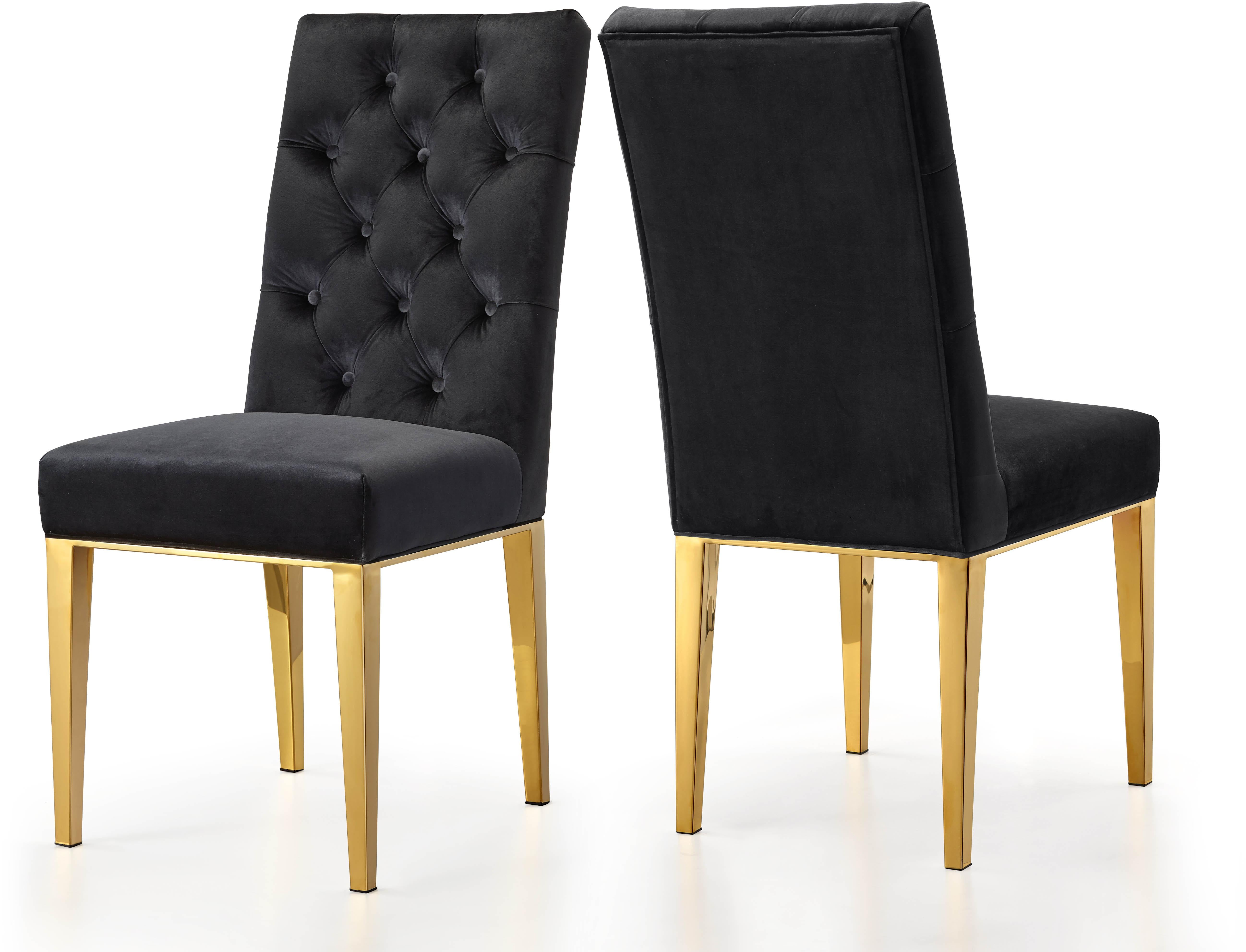 Capri Black Velvet Dining Chair - Luxe Home Furnishings (Jersey City, NJ)