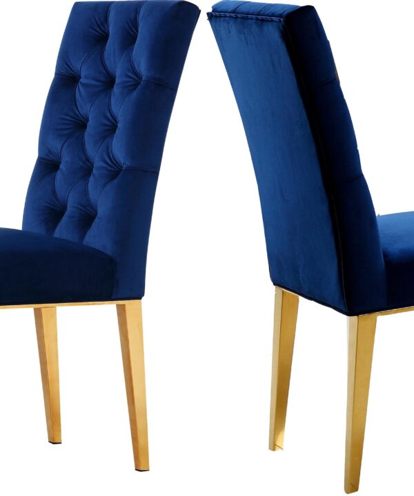 Capri Navy Velvet Dining Chair - Luxe Home Furnishings (Jersey City, NJ)