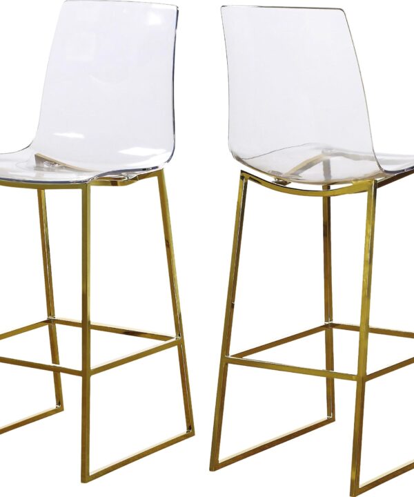 Lumen Gold Metal/Lucite Polycarbonate Stool - Luxe Home Furnishings (Jersey City, NJ)