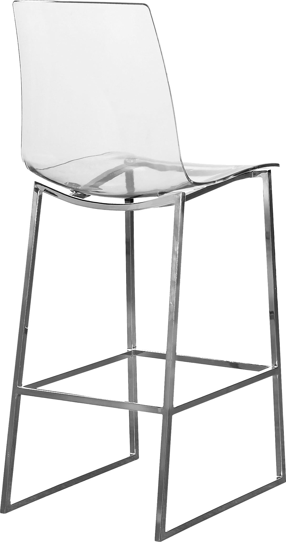 Lumen Chrome Metal/Lucite Polycarbonate Stool - Luxe Home Furnishings (Jersey City, NJ)