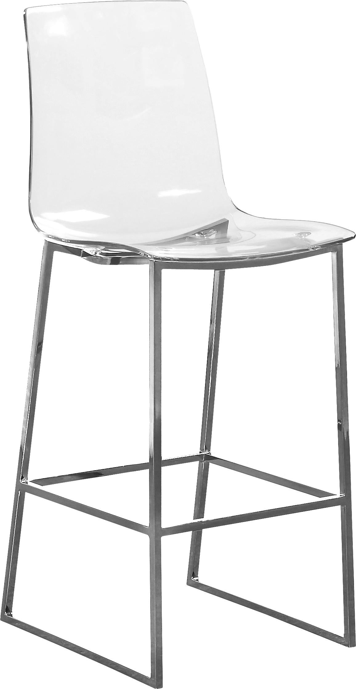 Lumen Chrome Metal/Lucite Polycarbonate Stool - Luxe Home Furnishings (Jersey City, NJ)