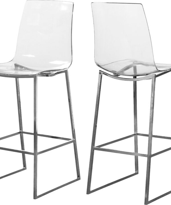 Lumen Chrome Metal/Lucite Polycarbonate Stool - Luxe Home Furnishings (Jersey City, NJ)