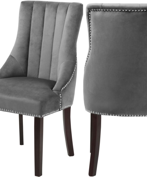 Oxford Grey Velvet Dining Chair - Luxe Home Furnishings (Jersey City, NJ)