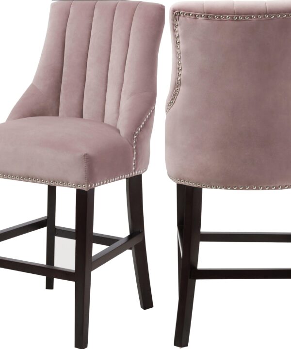 Oxford Pink Velvet Stool - Luxe Home Furnishings (Jersey City, NJ)