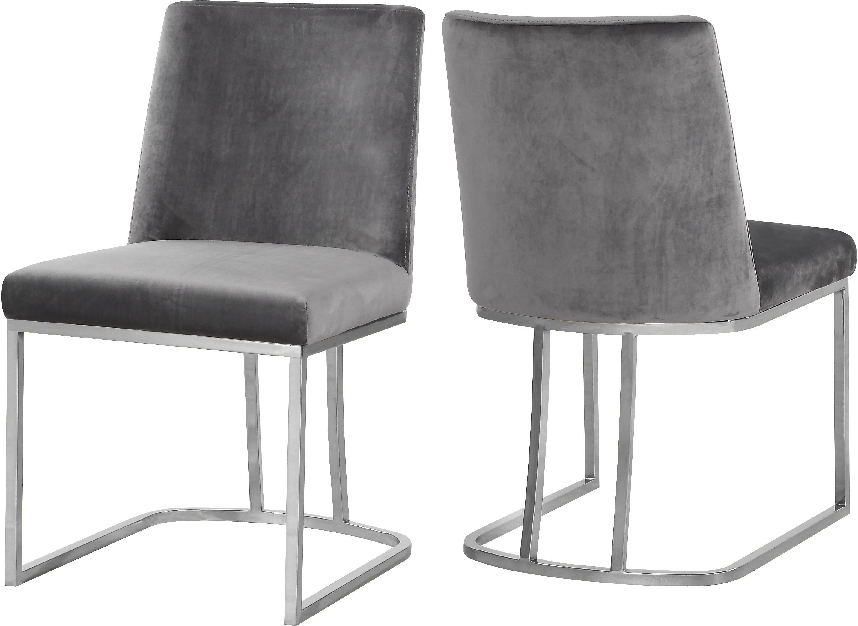 Heidi Grey Velvet Dining Chair - Luxe Home Furnishings (Jersey City, NJ)