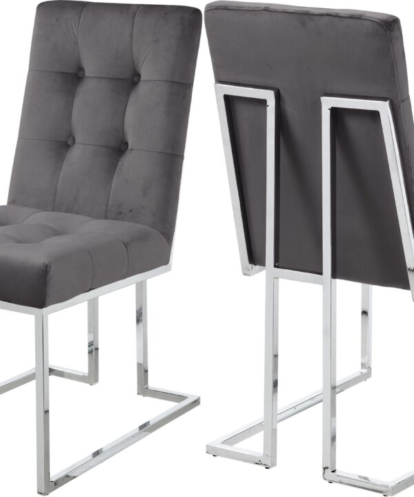 Alexis Grey Velvet Dining Chair - Luxe Home Furnishings (Jersey City, NJ)
