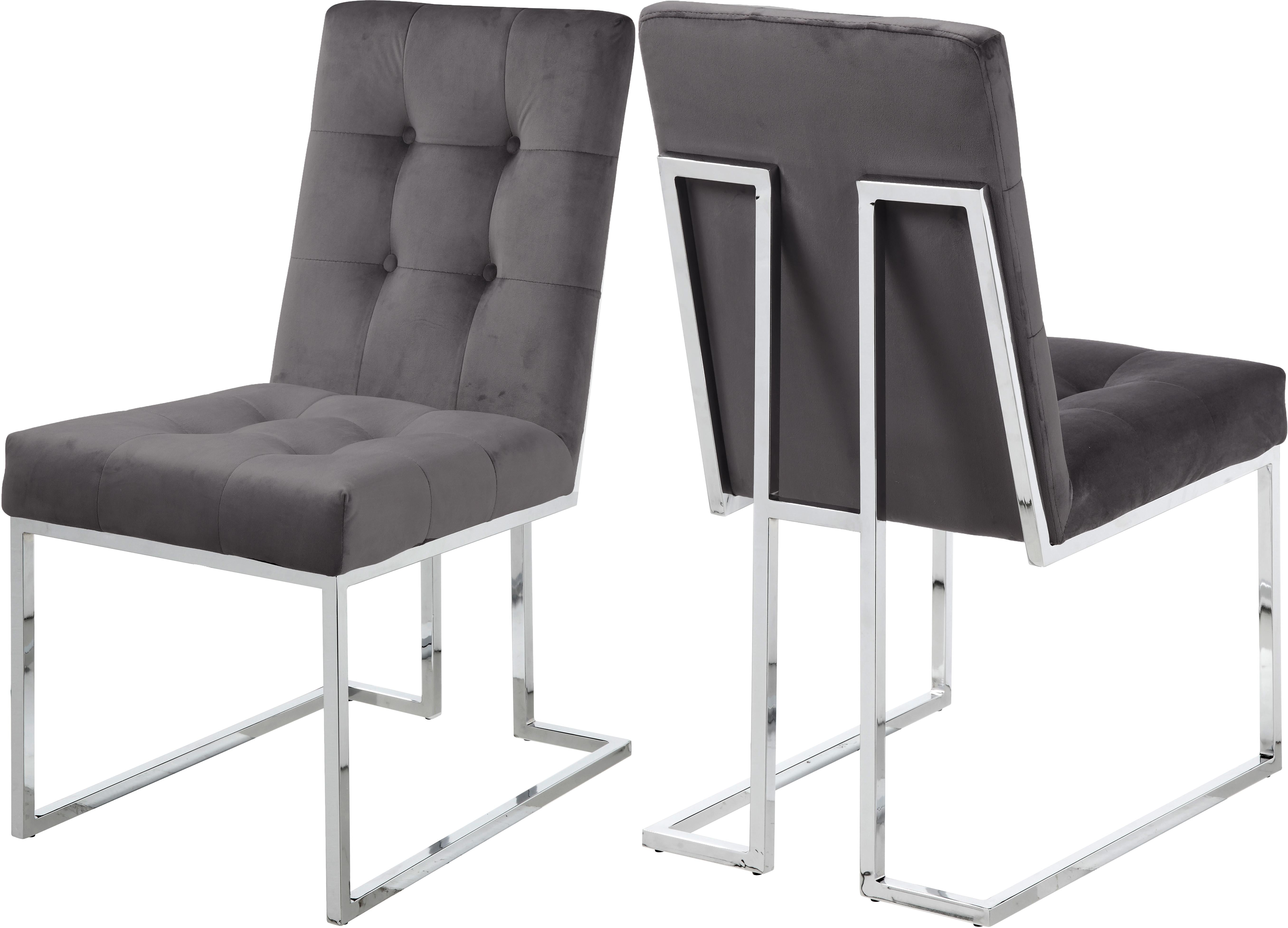 Alexis Grey Velvet Dining Chair - Luxe Home Furnishings (Jersey City, NJ)