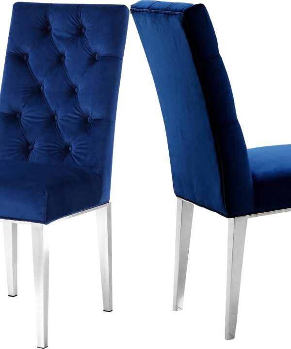 Juno Navy Velvet Dining Chair - Luxe Home Furnishings (Jersey City, NJ)