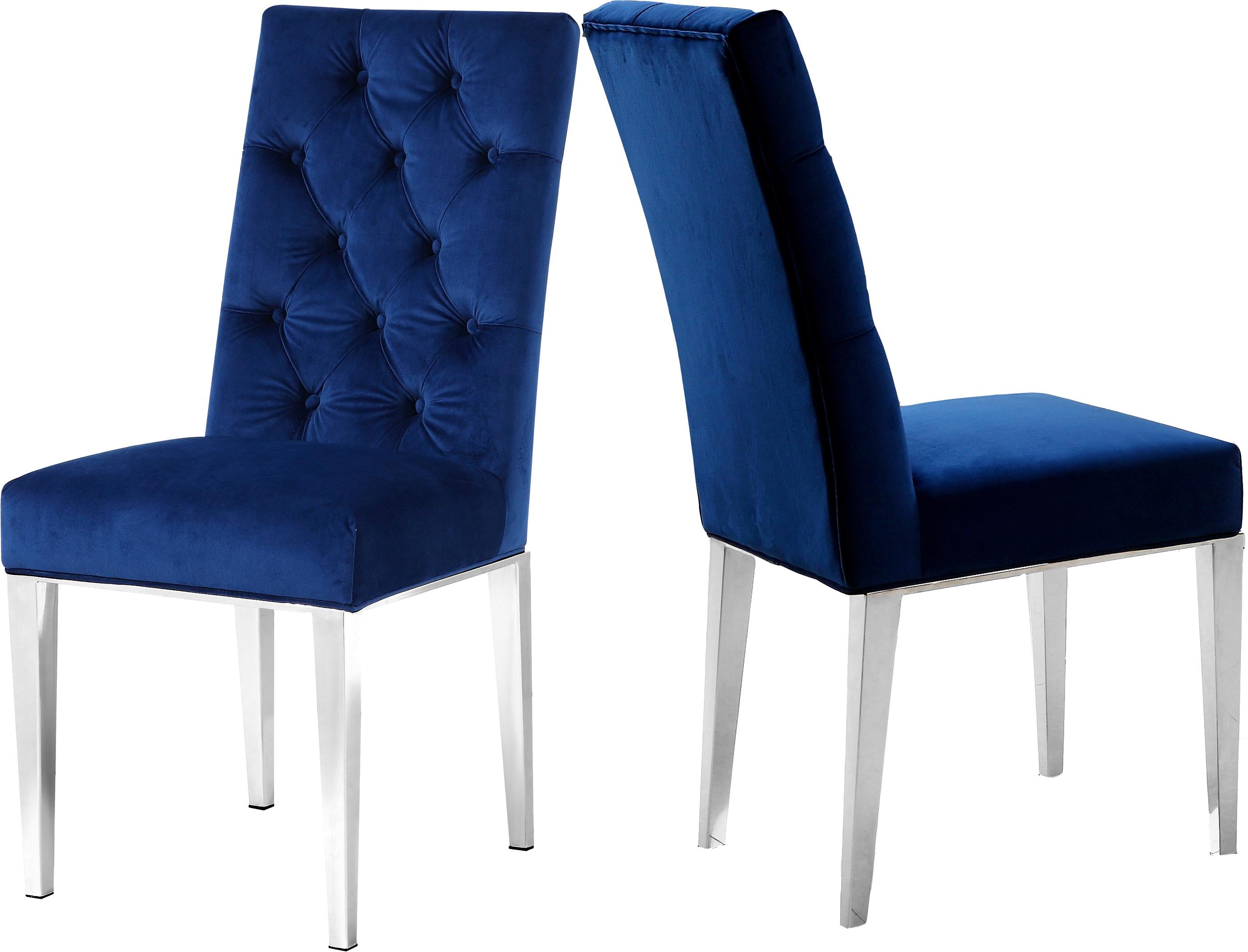 Juno Navy Velvet Dining Chair - Luxe Home Furnishings (Jersey City, NJ)