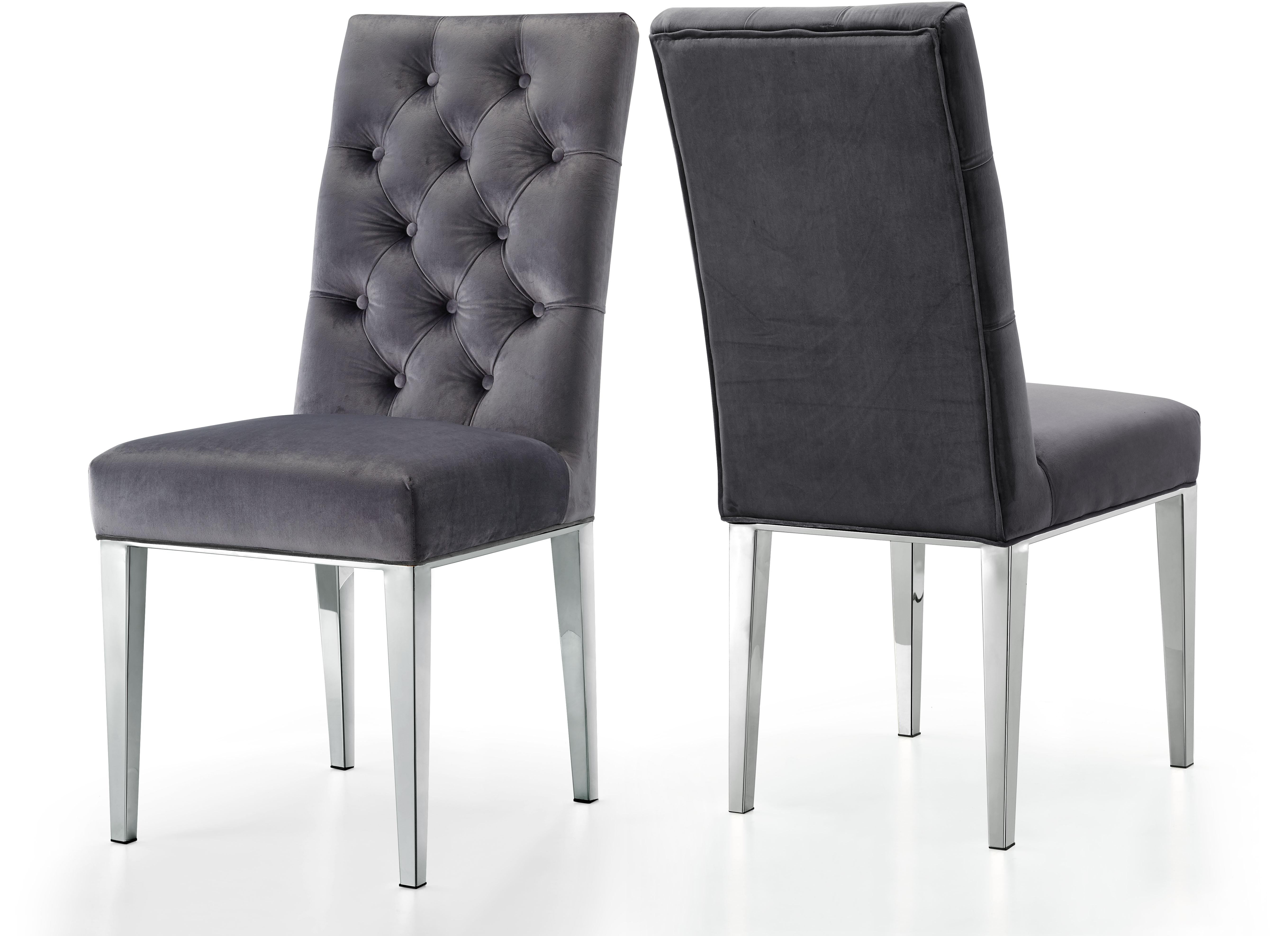 Juno Grey Velvet Dining Chair - Luxe Home Furnishings (Jersey City, NJ)