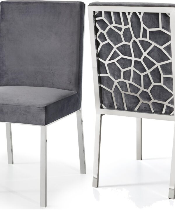 Opal Grey Velvet Dining Chair - Luxe Home Furnishings (Jersey City, NJ)