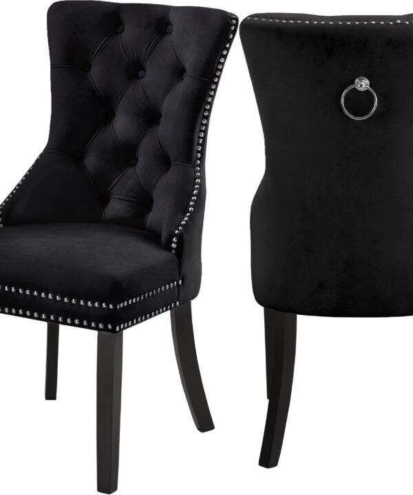 Nikki Black Velvet Dining Chair - Luxe Home Furnishings (Jersey City, NJ)