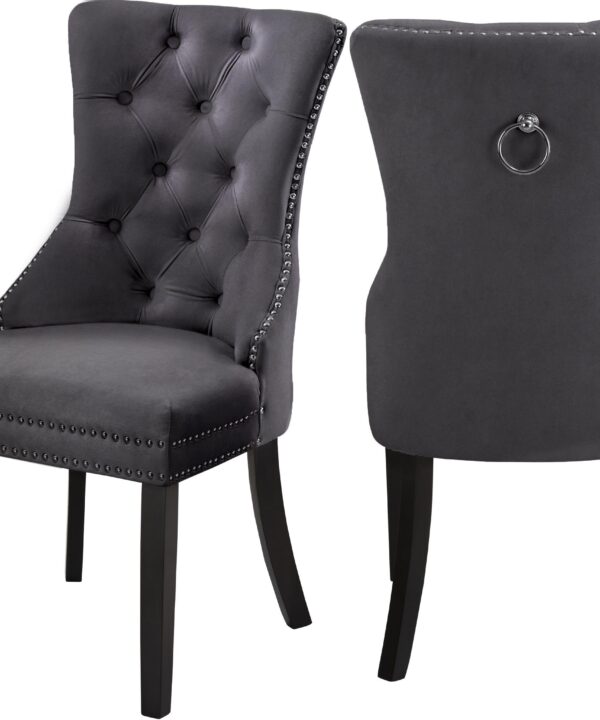 Nikki Grey Velvet Dining Chair - Luxe Home Furnishings (Jersey City, NJ)