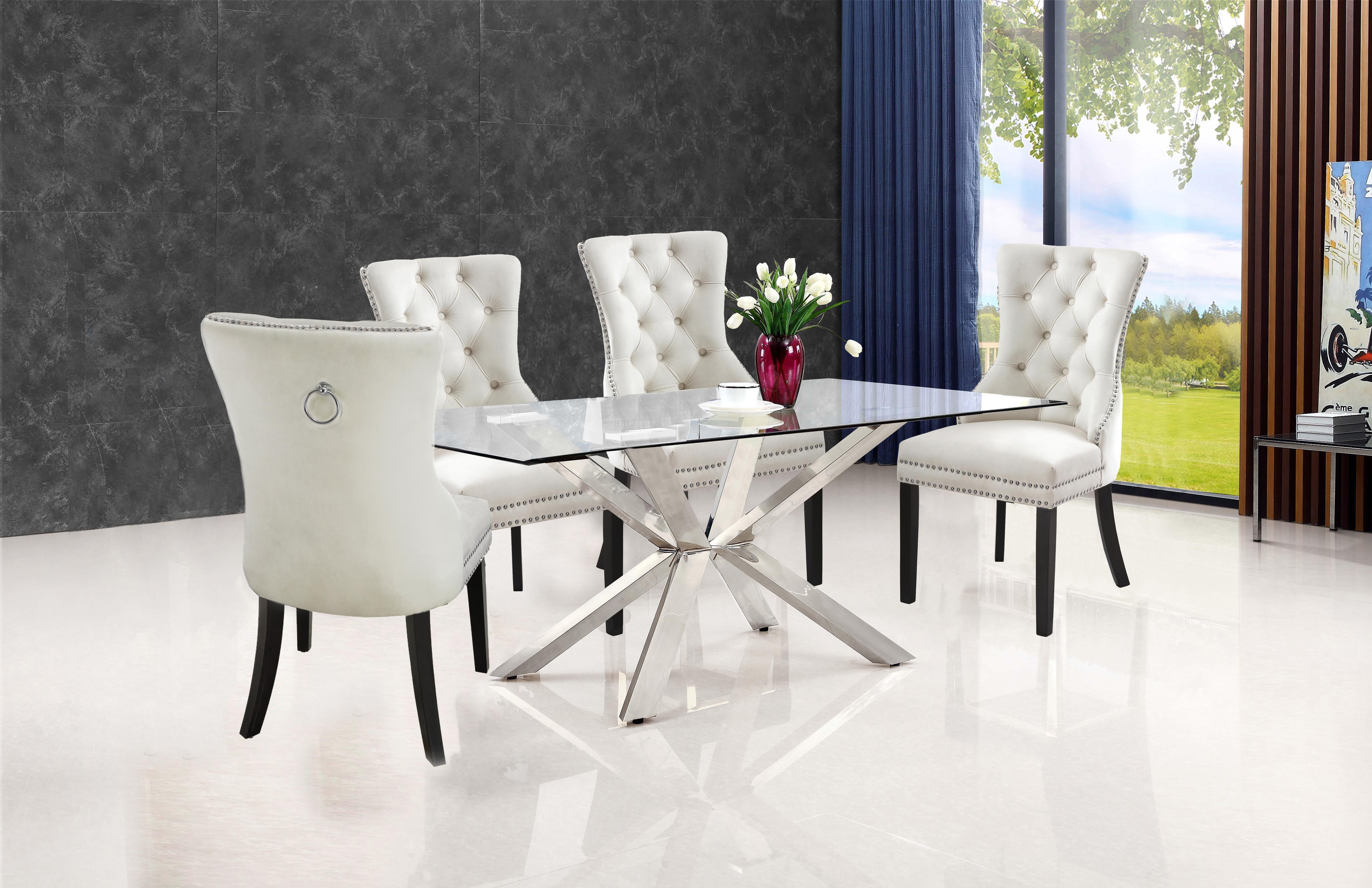 Nikki Cream Velvet Dining Chair - Luxe Home Furnishings (Jersey City, NJ)