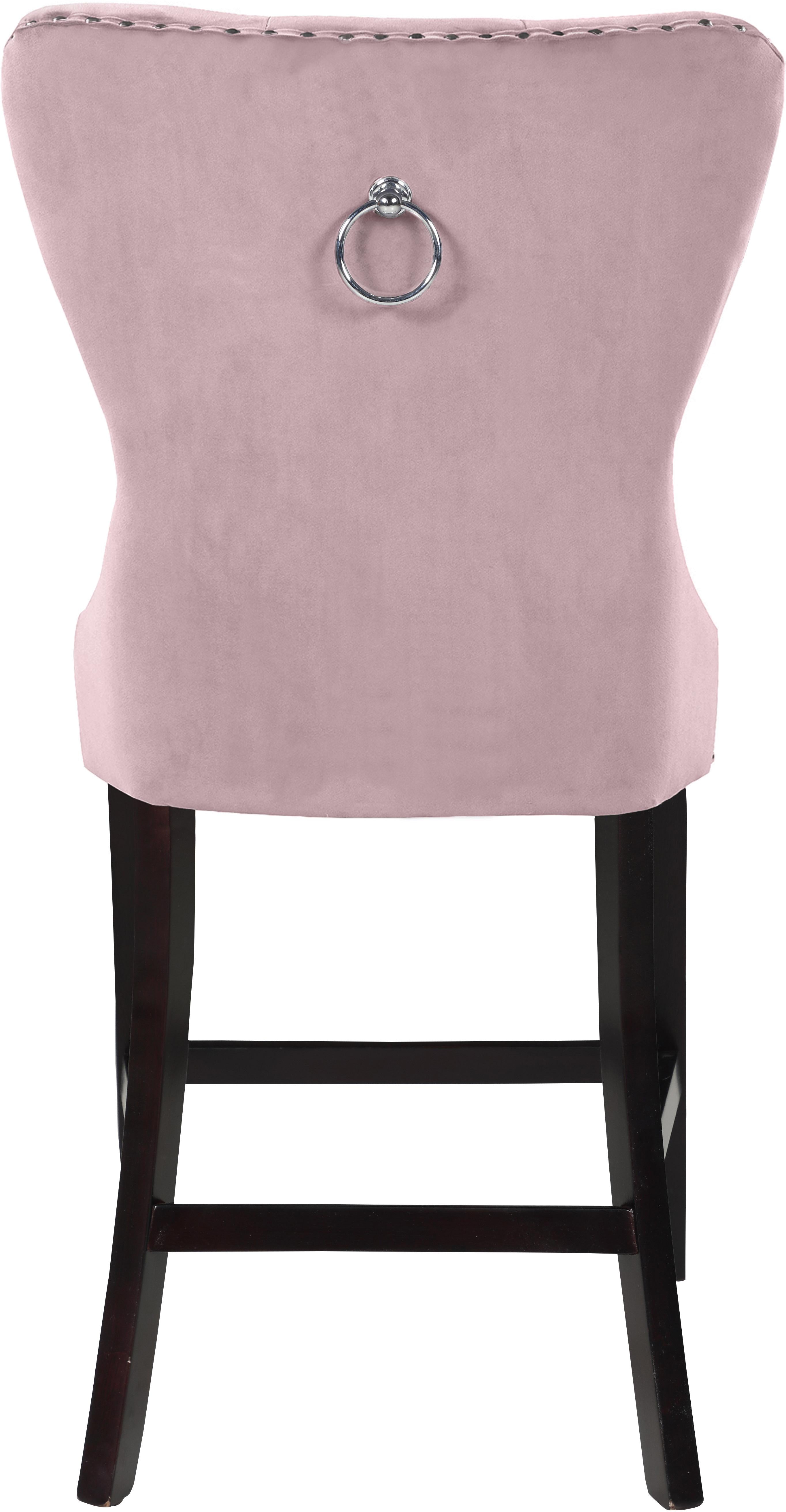 Nikki Pink Velvet Stool - Luxe Home Furnishings (Jersey City, NJ)