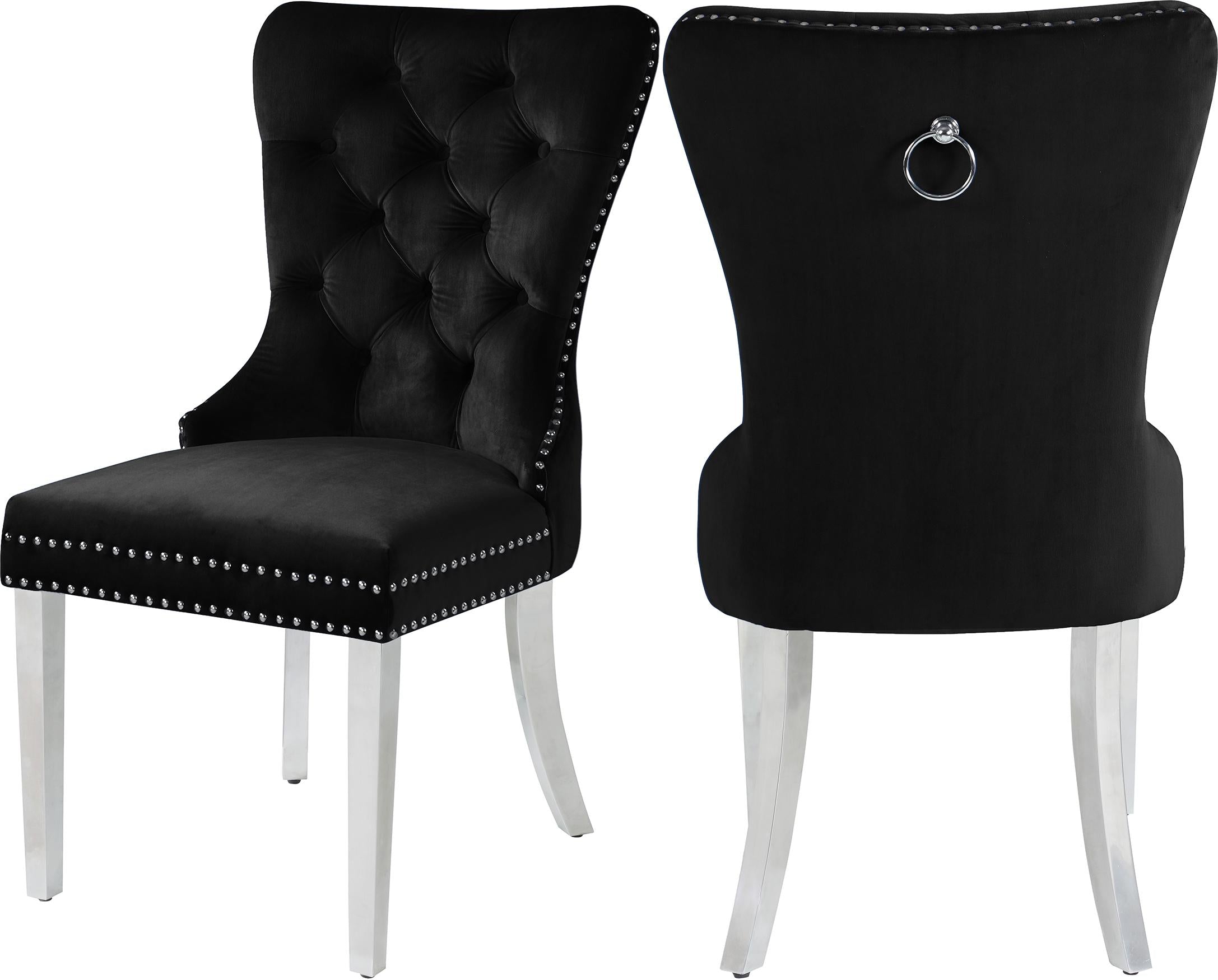 Carmen Black Velvet Dining Chair - Luxe Home Furnishings (Jersey City, NJ)