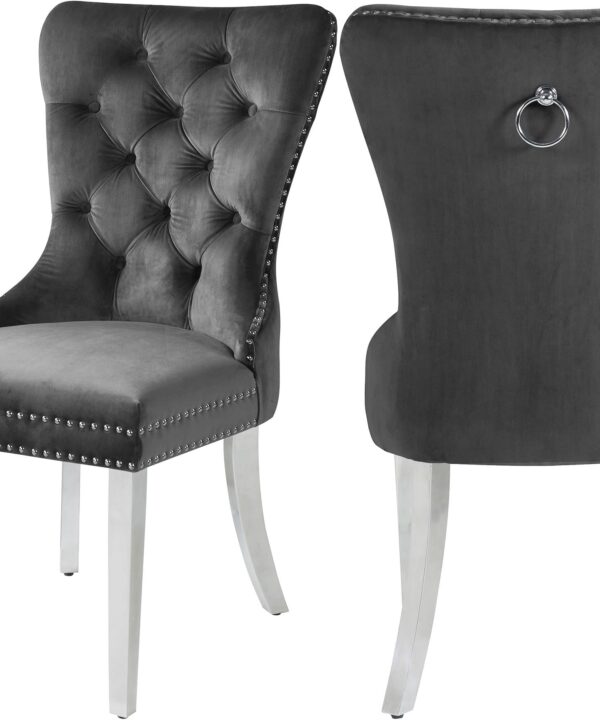 Carmen Grey Velvet Dining Chair - Luxe Home Furnishings (Jersey City, NJ)