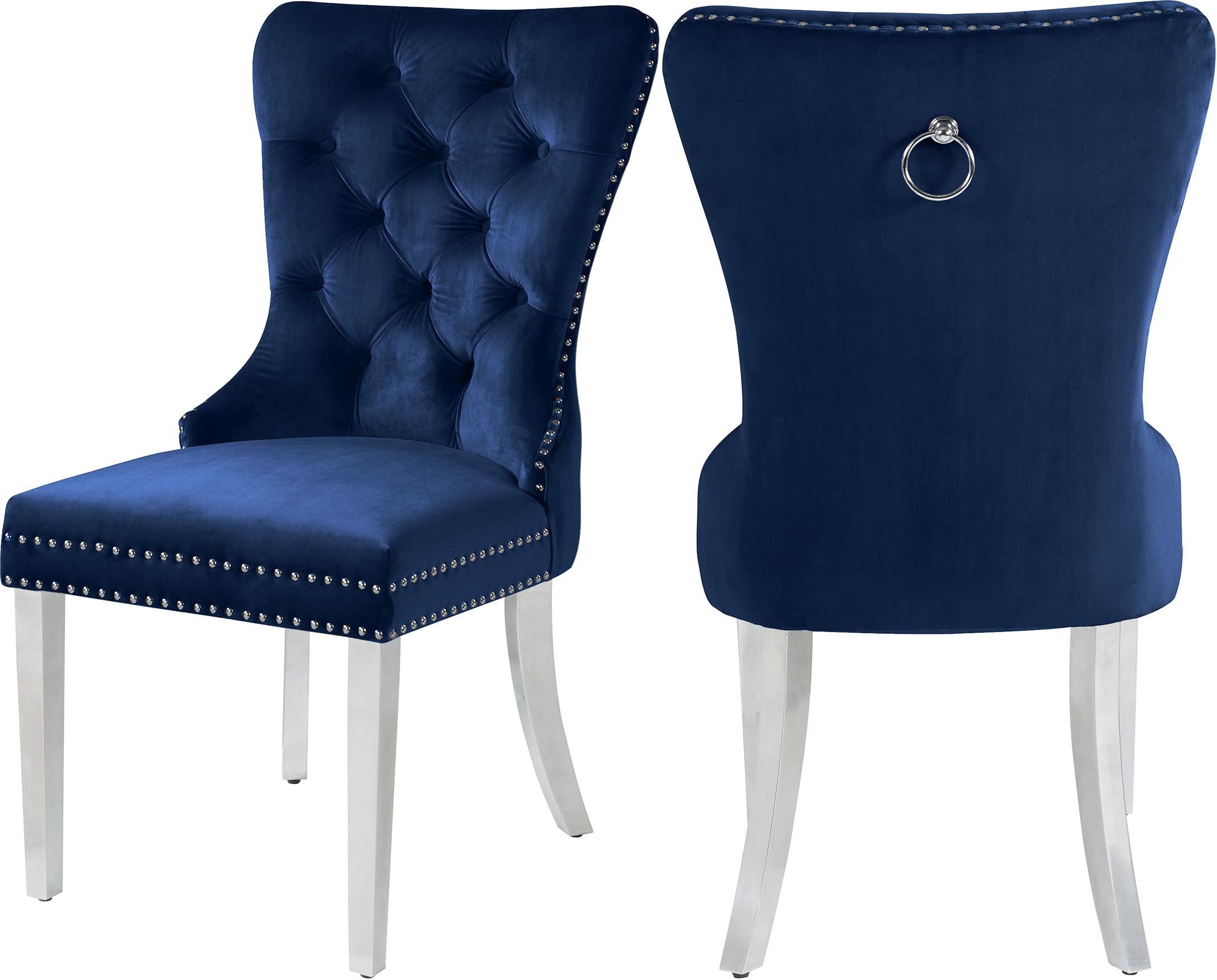 Carmen Navy Velvet Dining Chair - Luxe Home Furnishings (Jersey City, NJ)
