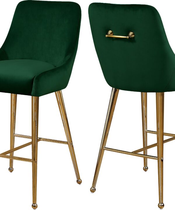 Owen Green Velvet Stool - Luxe Home Furnishings (Jersey City, NJ)