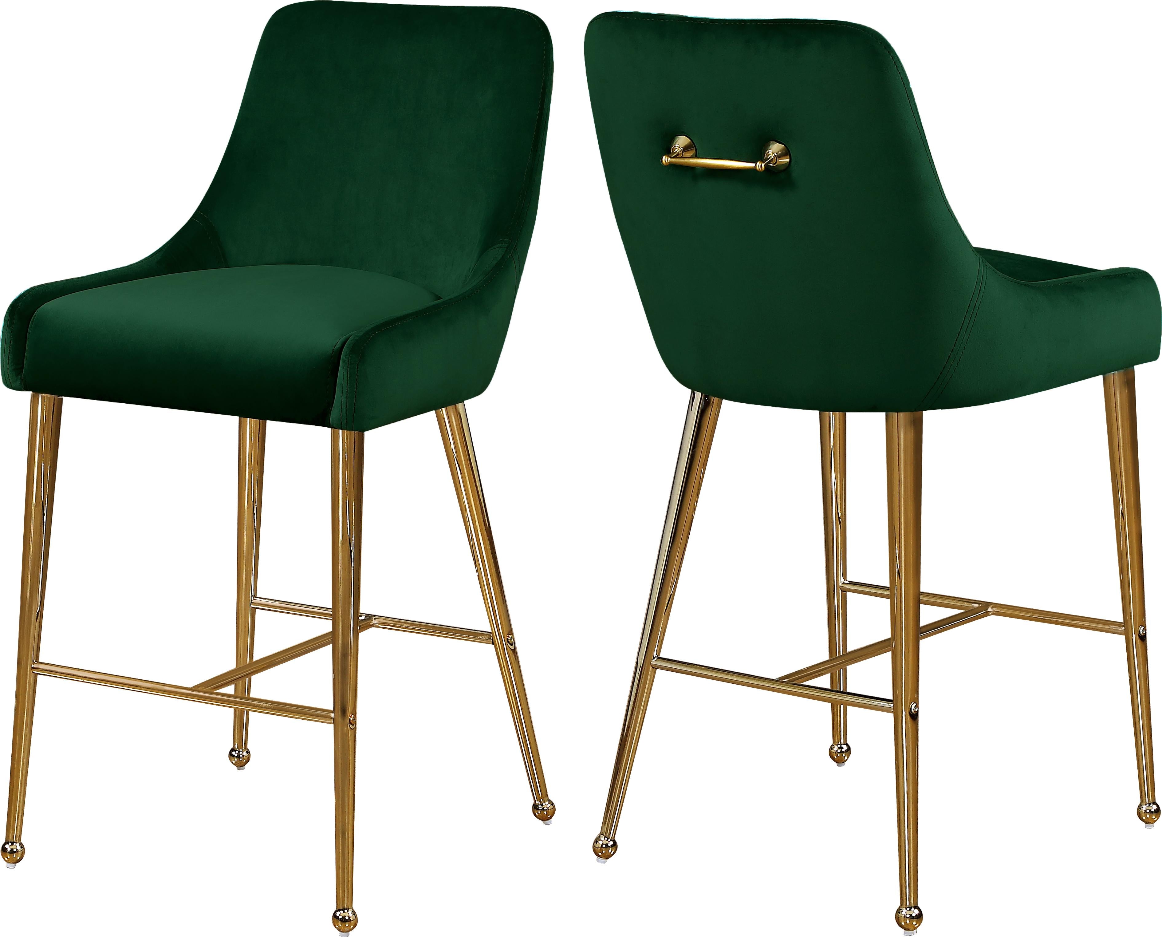 Owen Green Velvet Stool - Luxe Home Furnishings (Jersey City, NJ)