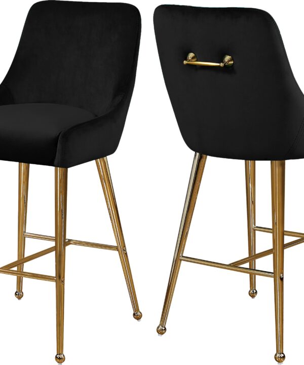 Owen Black Velvet Stool - Luxe Home Furnishings (Jersey City, NJ)