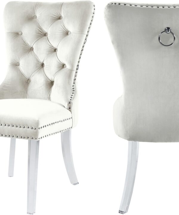 Miley Cream Velvet Dining Chair - Luxe Home Furnishings (Jersey City, NJ)