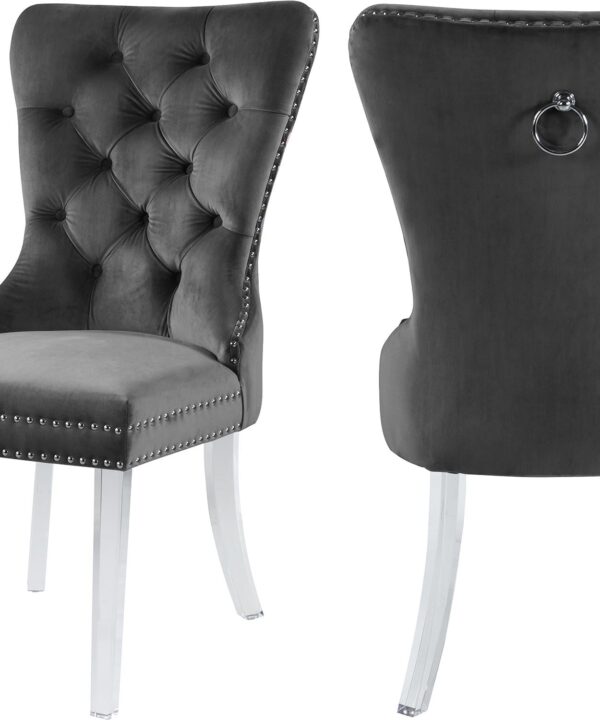 Miley Grey Velvet Dining Chair - Luxe Home Furnishings (Jersey City, NJ)