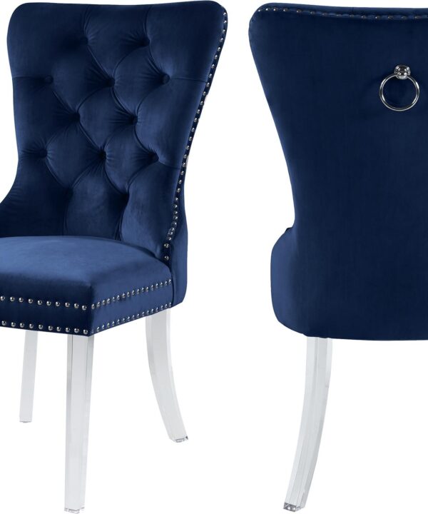 Miley Navy Velvet Dining Chair - Luxe Home Furnishings (Jersey City, NJ)
