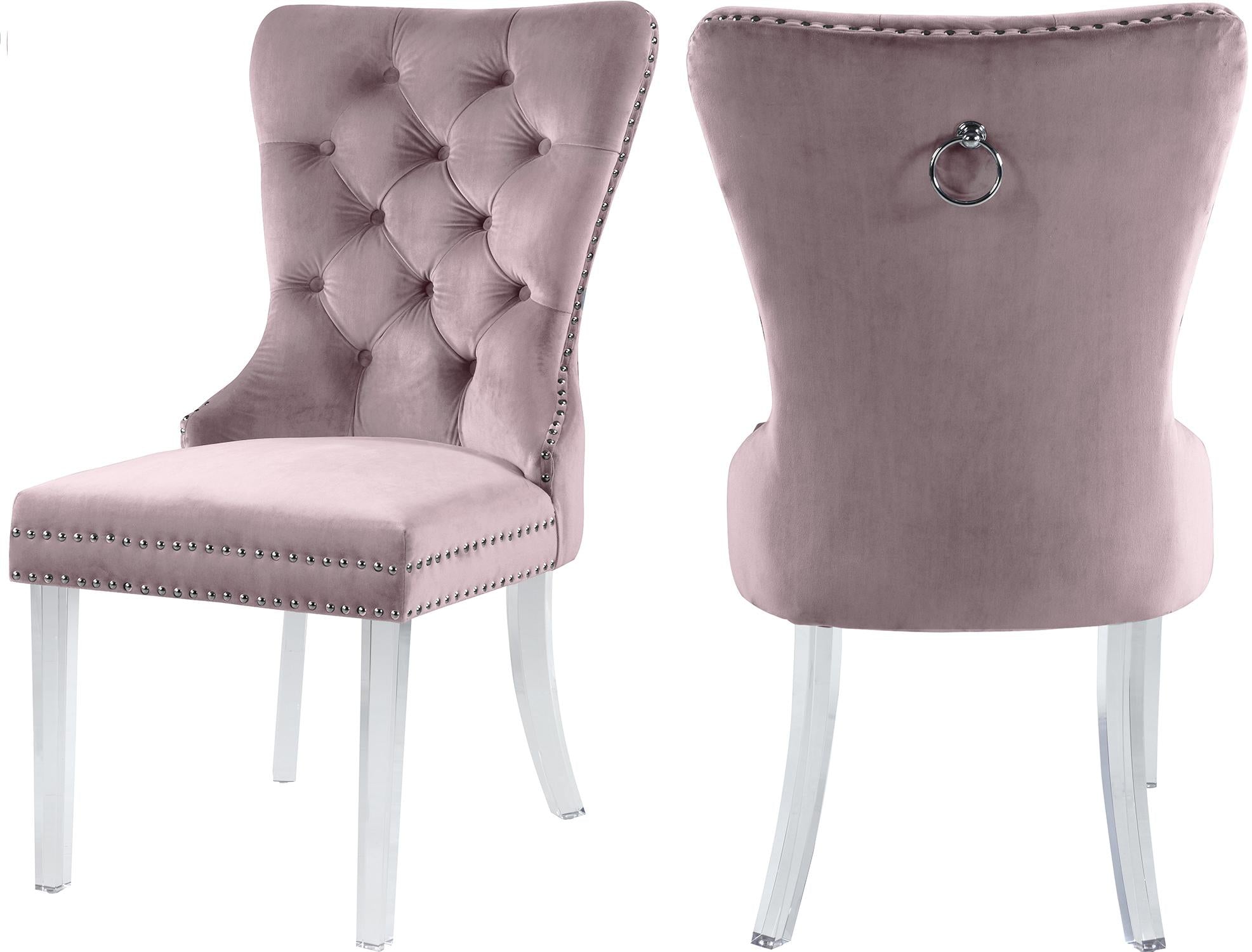 Miley Pink Velvet Dining Chair - Luxe Home Furnishings (Jersey City, NJ)