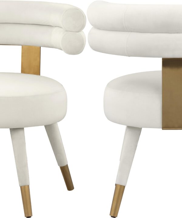 Fitzroy Cream Velvet Dining Chair - Luxe Home Furnishings (Jersey City, NJ)