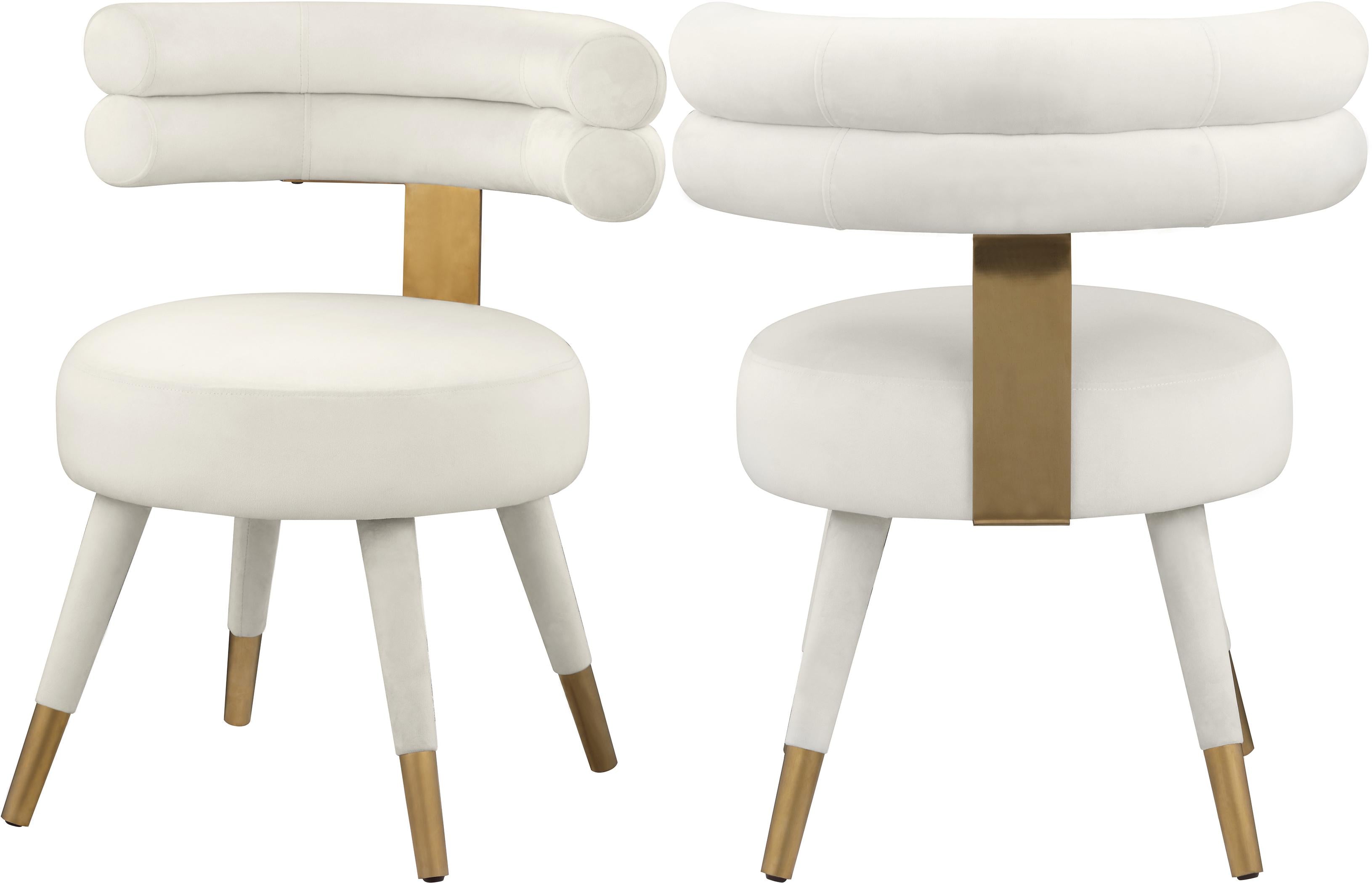 Fitzroy Cream Velvet Dining Chair - Luxe Home Furnishings (Jersey City, NJ)