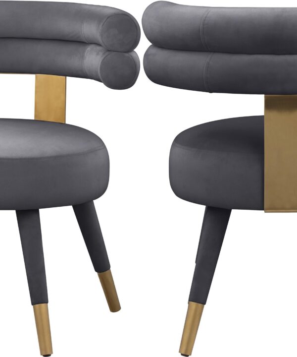 Fitzroy Grey Velvet Dining Chair - Luxe Home Furnishings (Jersey City, NJ)