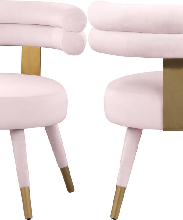 Fitzroy Pink Velvet Dining Chair - Luxe Home Furnishings (Jersey City, NJ)