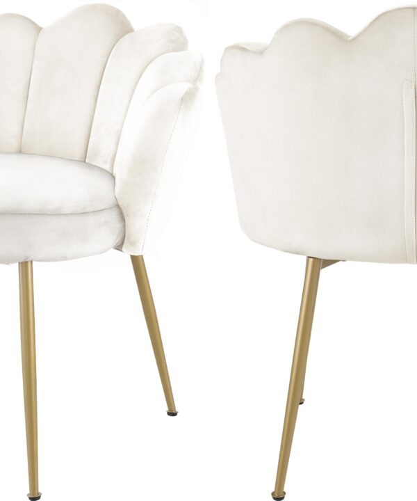 Claire Cream Velvet Dining Chair - Luxe Home Furnishings (Jersey City, NJ)