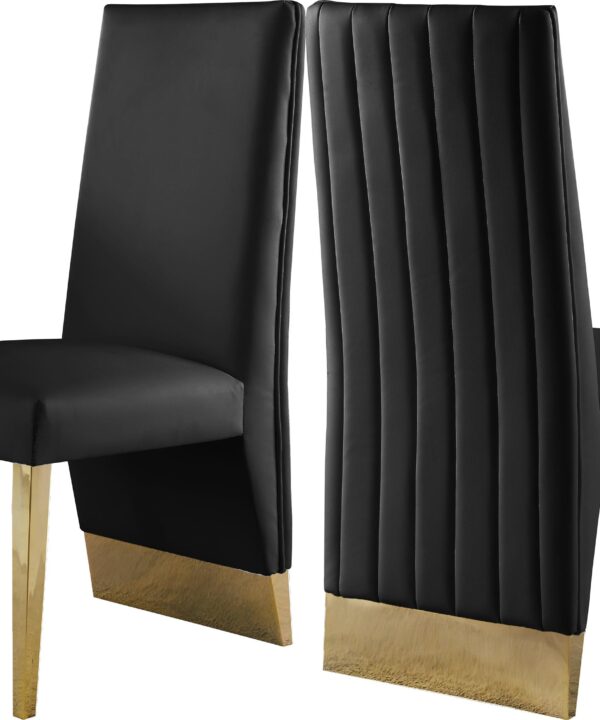 Porsha Black Faux Leather Dining Chair