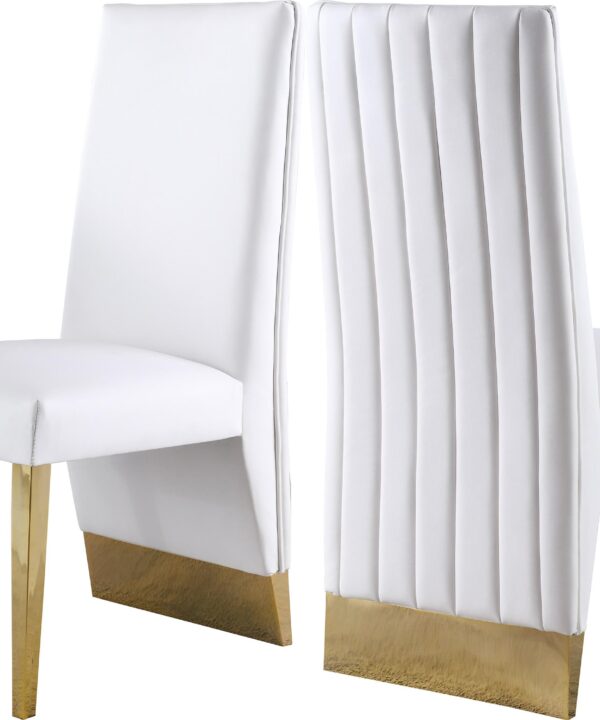 Porsha White Faux Leather Dining Chair