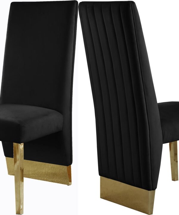 Porsha Black Velvet Dining Chair