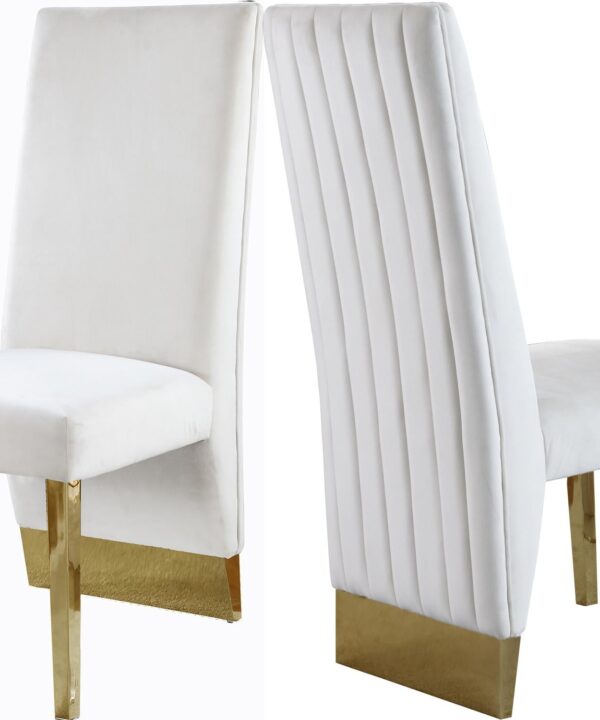 Porsha Cream Velvet Dining Chair