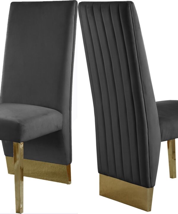 Porsha Grey Velvet Dining Chair