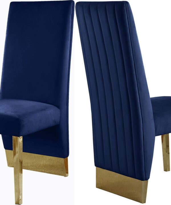 Porsha Navy Velvet Dining Chair