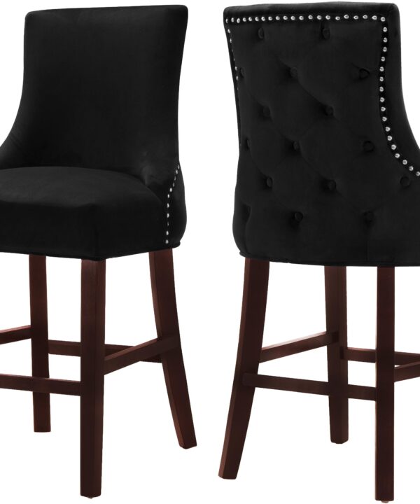 Hannah Black Velvet Stool