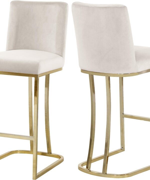 Heidi Cream Velvet Stool
