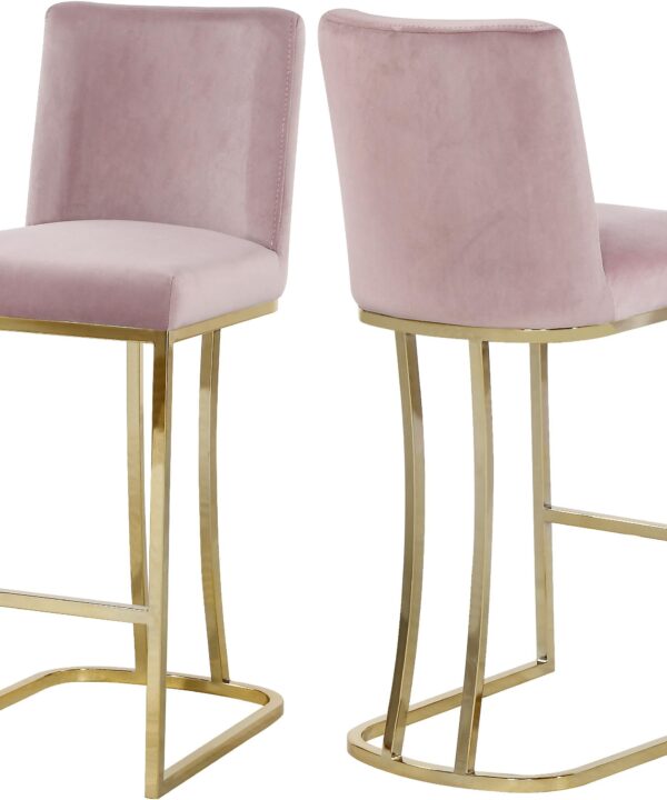 Heidi Pink Velvet Stool