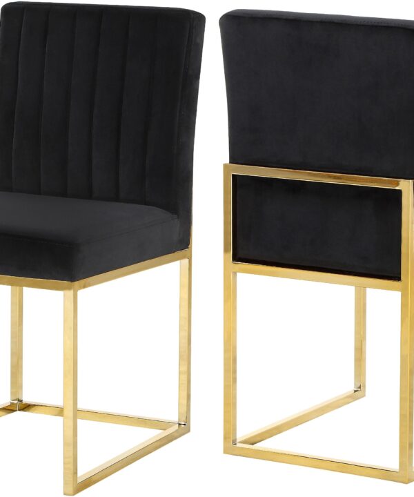 Giselle Black Velvet Dining Chair